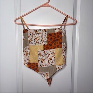 Women’s SHEIN Patchwork Floral Handkerchief Hem Crop Cami Top Size: S
